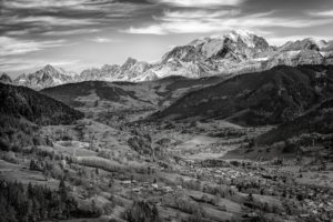 Megève village vue Mont Blanc